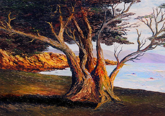 CAT 7394 CD264 OIL PAINTING