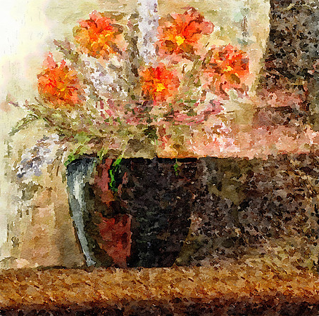 CAT 10774 CD353 VASE OF RED FLOWERS