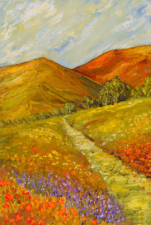 CAT 7421 CD265 OIL PAINTING