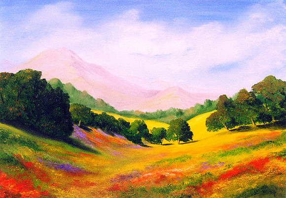 CAT 7398 CD264 OIL PAINTING
