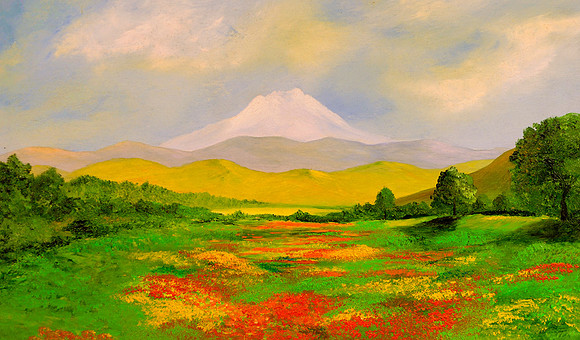 CAT 7441 CD266 OIL PAINTING