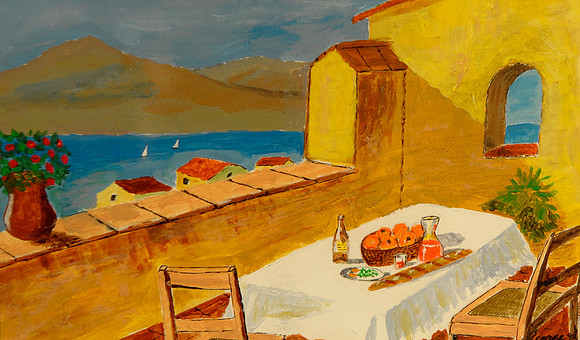 CAT 7440 CD265 OIL PAINTING